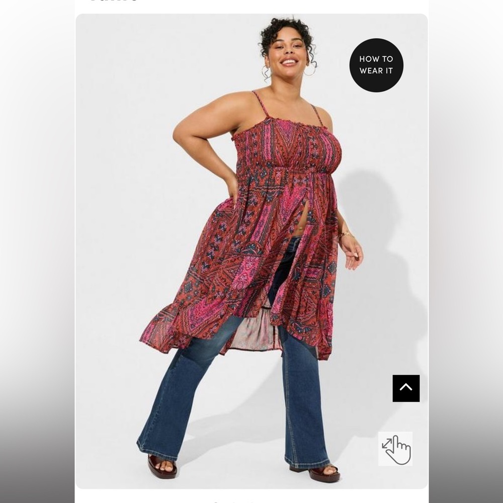 TORRID NWT SIZE 1 14-16 1X CHIFFON BUTTON UP SLEEVELESS TUNIC